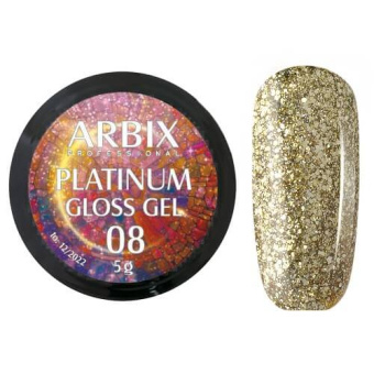 ByFashion.ru - Жидкая слюда для дизайна ногтей ARBIX Platinum Gel 08, 5 гр
