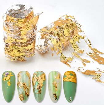 ByFashion.ru - Переводная ажурная фольга для дизайна ногтей (литья) золото